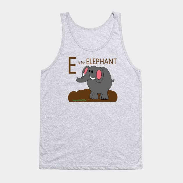 E is for ELEPHANT Tank Top by mygrandmatime